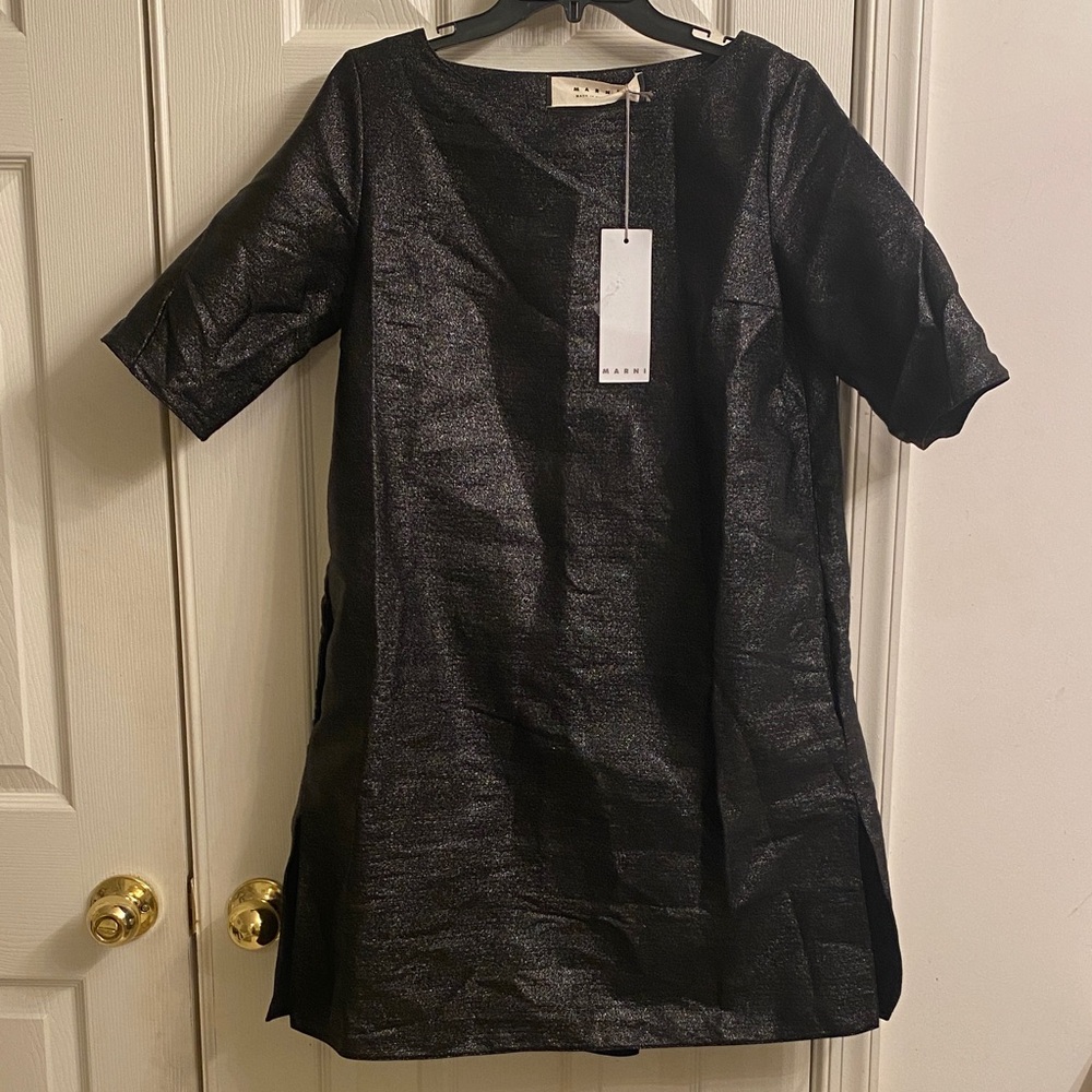 Marni Authentic Shimmering Black Mini Dress